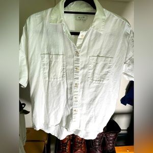 Madewell white cotton courier shirt